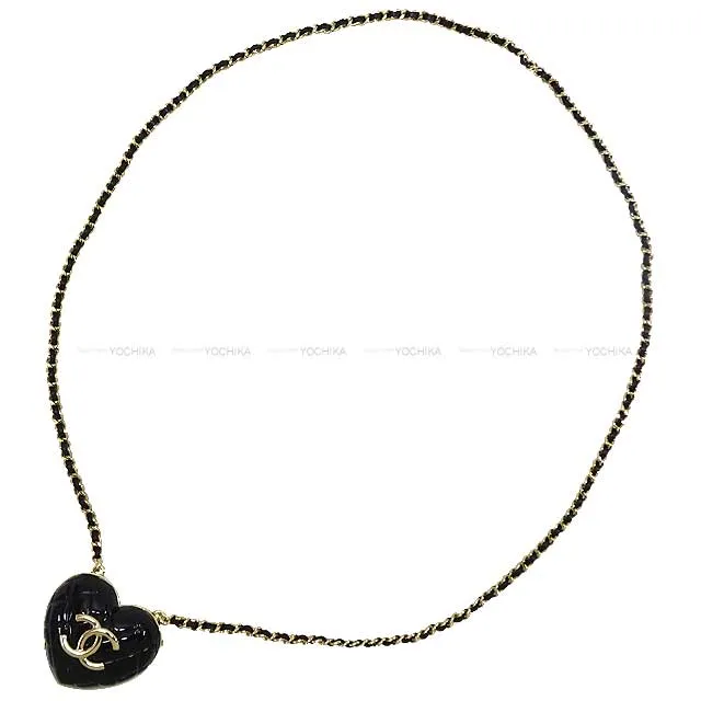 2022 AW CHANEL necklace heart COCO mark rocket pendant Noir (Black) Gold HW AP9365[EXCELLENT][Authentic]