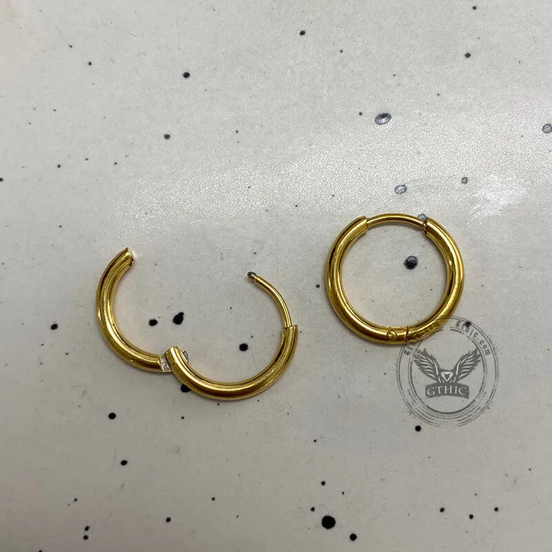 3 Pairs Minimalist Stainless Steel Hoop Earrings