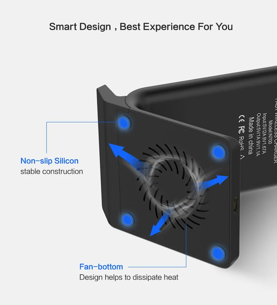 5V/2A Wireless Charging Dock For Android &amp iPhone