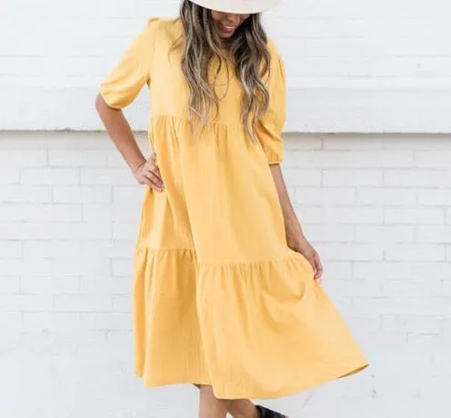 Anna Cotton Tiered Dress