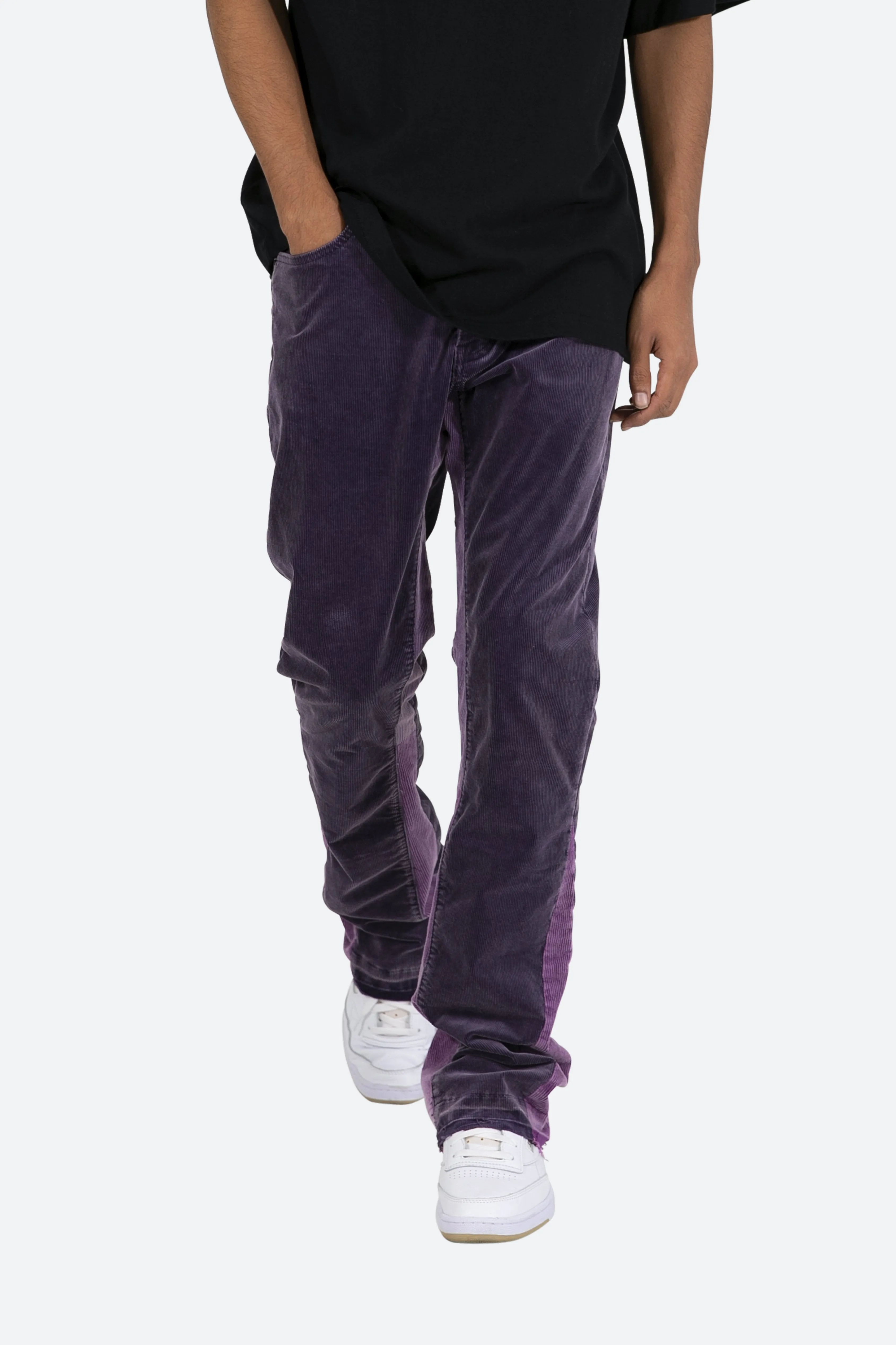 B428 Corduroy Flare Pants - Purple