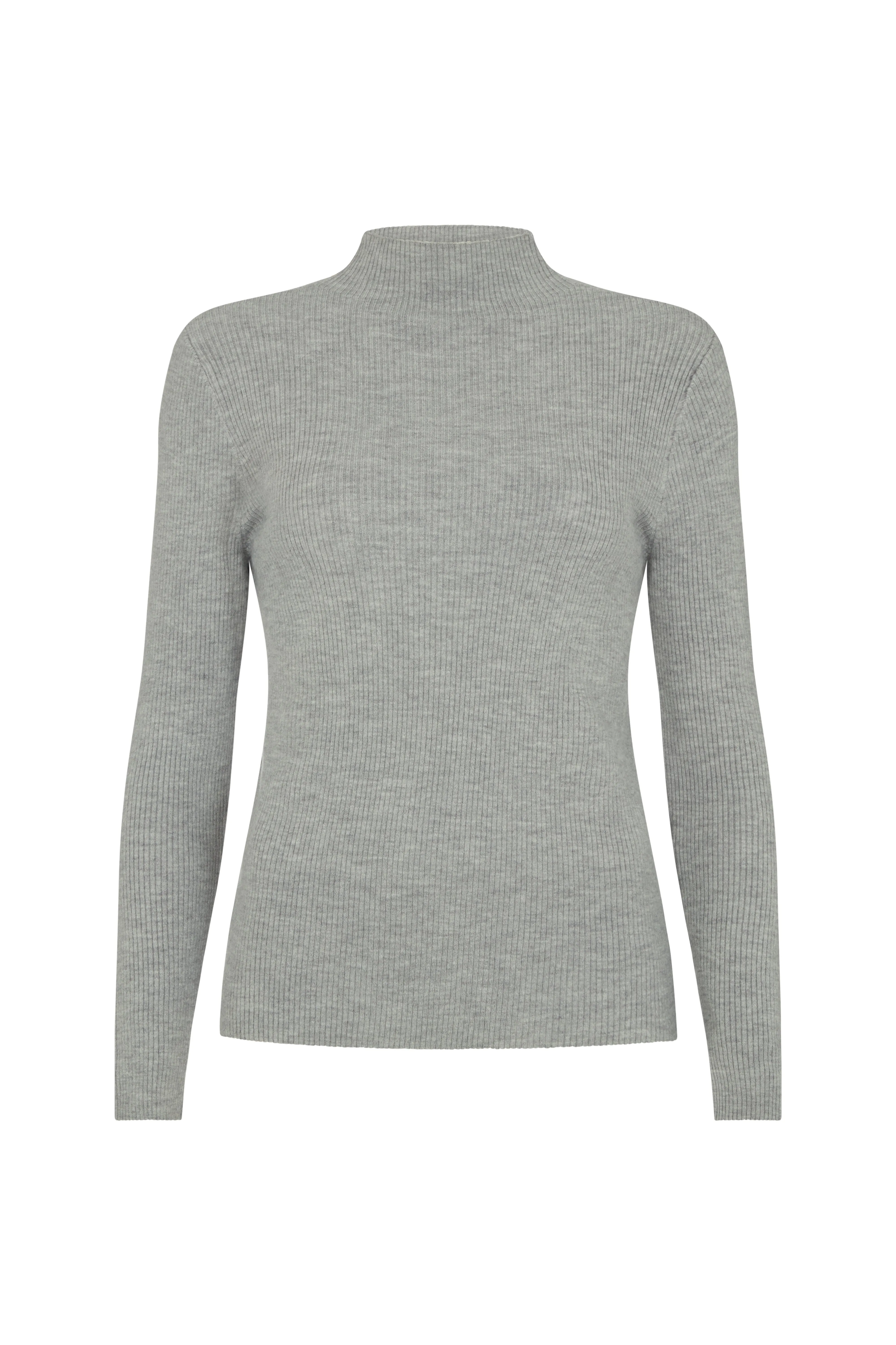 Beatrice Roll Neck Jumper In Grey