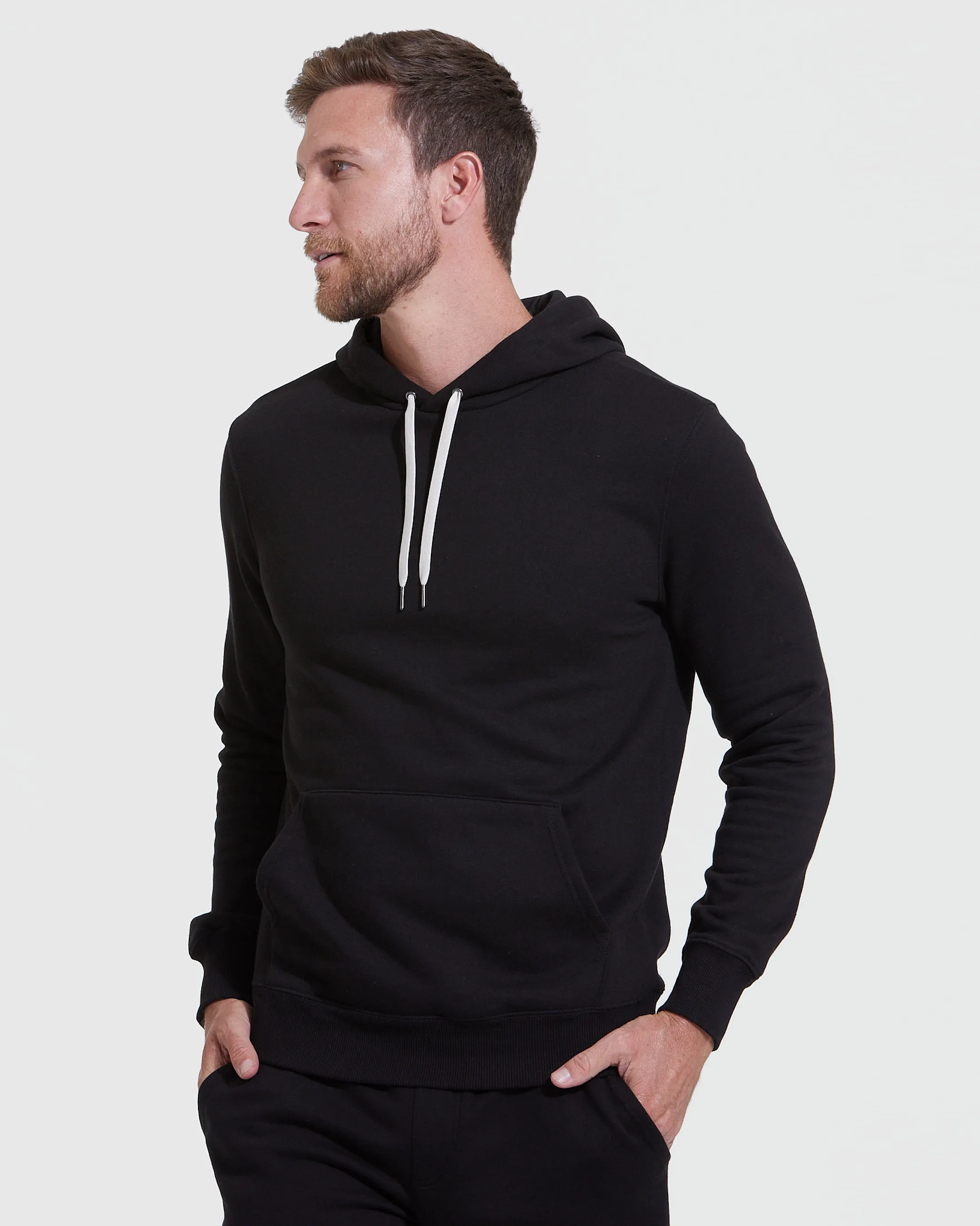 Black Fleece French Terry Pullover Hoodie