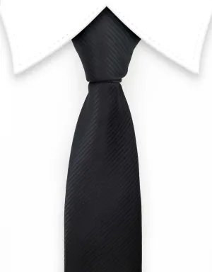 Black Solid Skinny Tie - 2.5" wide