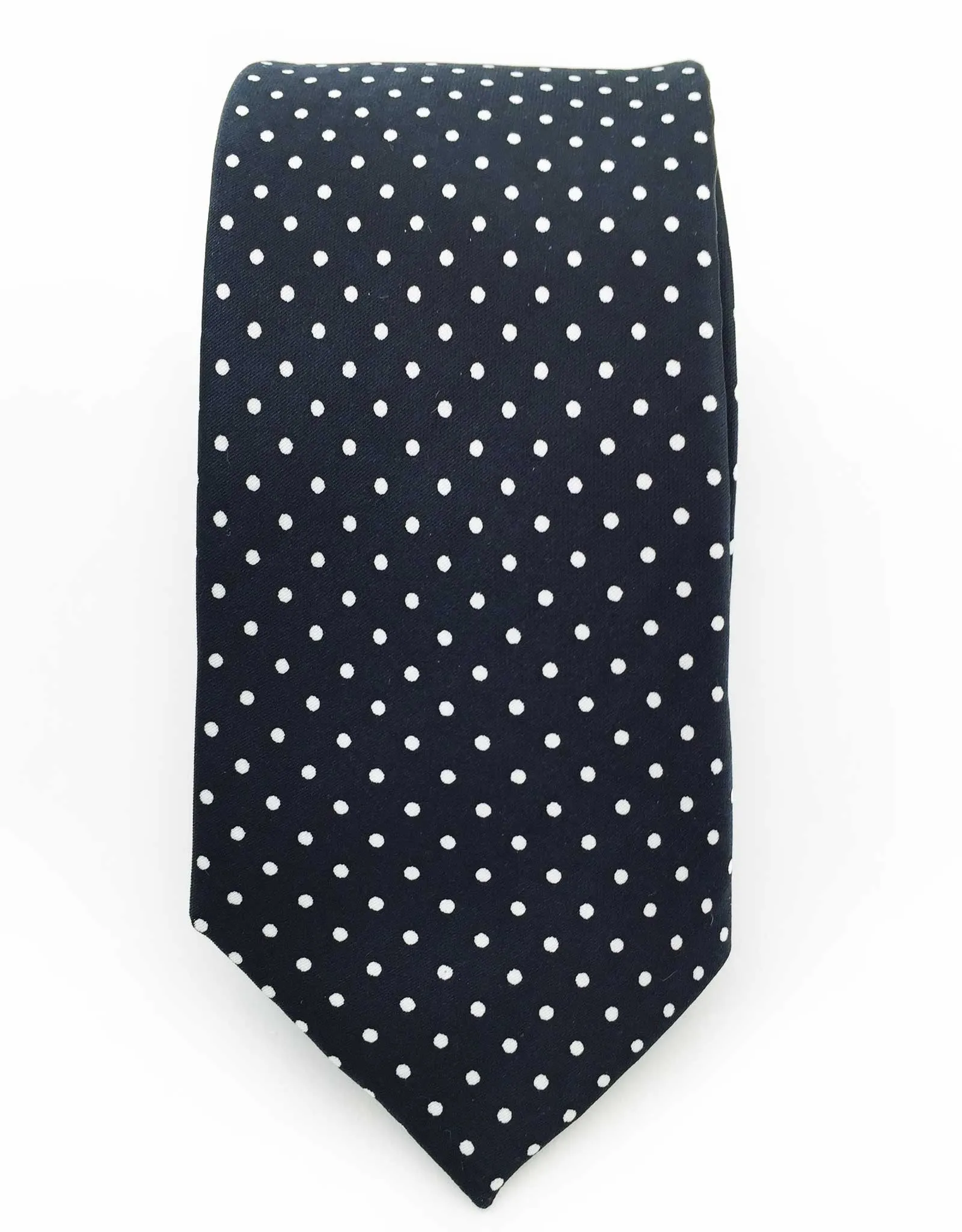 Black with White Polka Dots Skinny Tie