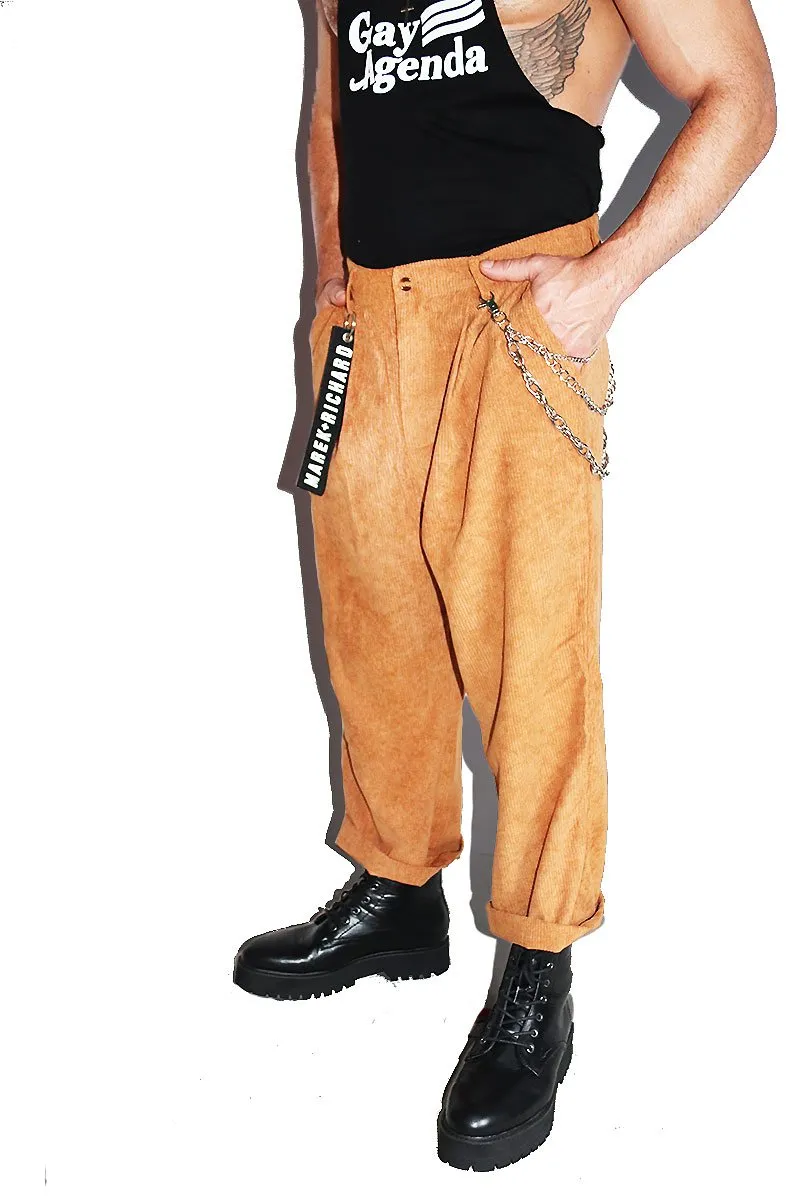 Blitzen Crop Corduroy Pants-Tan