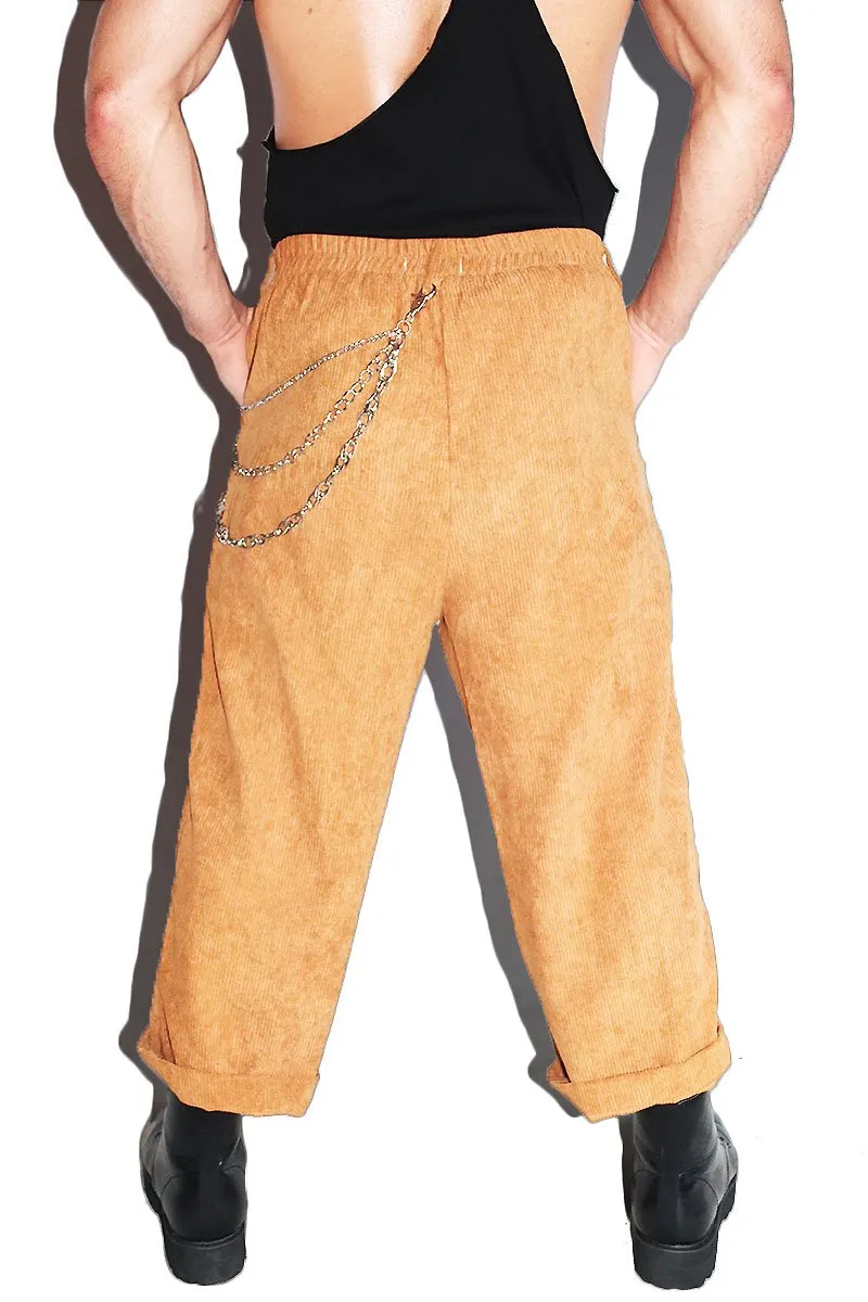 Blitzen Crop Corduroy Pants-Tan