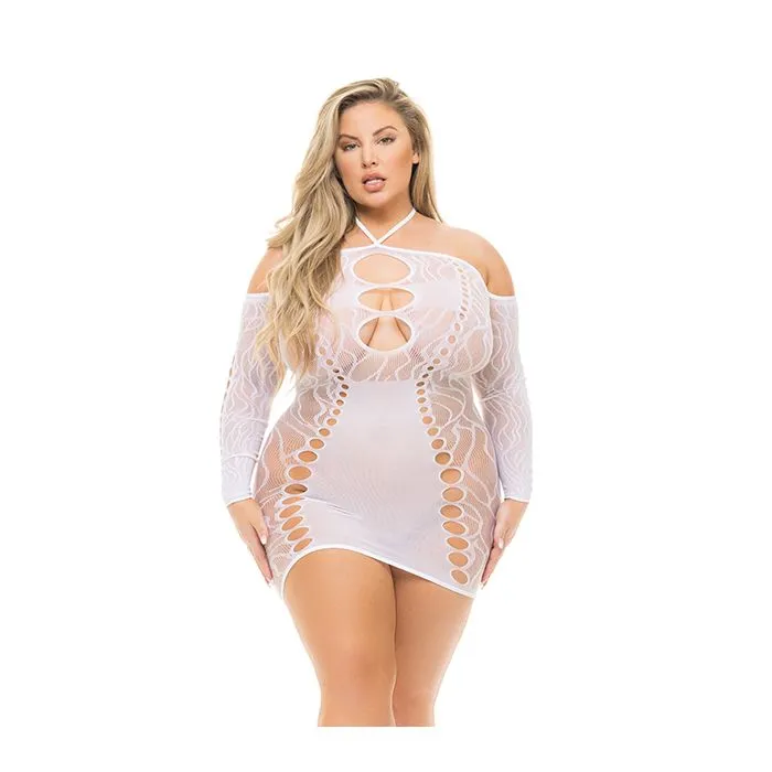 Burning For You! - Plus Size Fishnet Dress