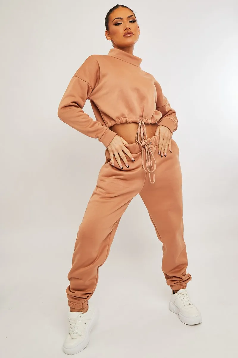 Camel Drawstring Waist Jumper and Joggers Co-ord - Kayla