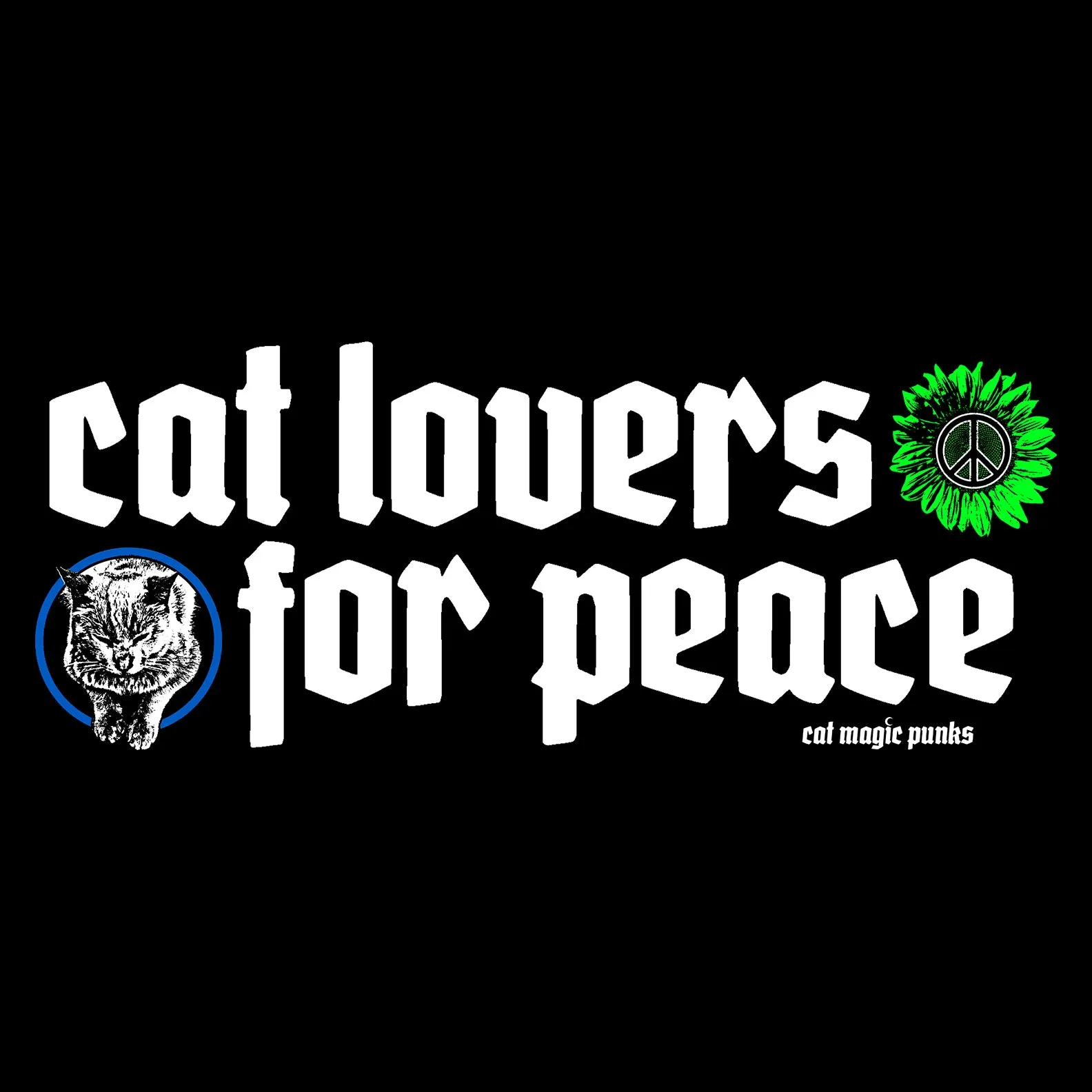 CAT LOVERS FOR PEACE Text Logo Unisex Sweatshirt