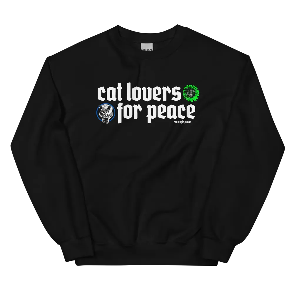 CAT LOVERS FOR PEACE Text Logo Unisex Sweatshirt