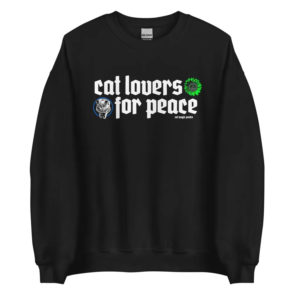 CAT LOVERS FOR PEACE Text Logo Unisex Sweatshirt