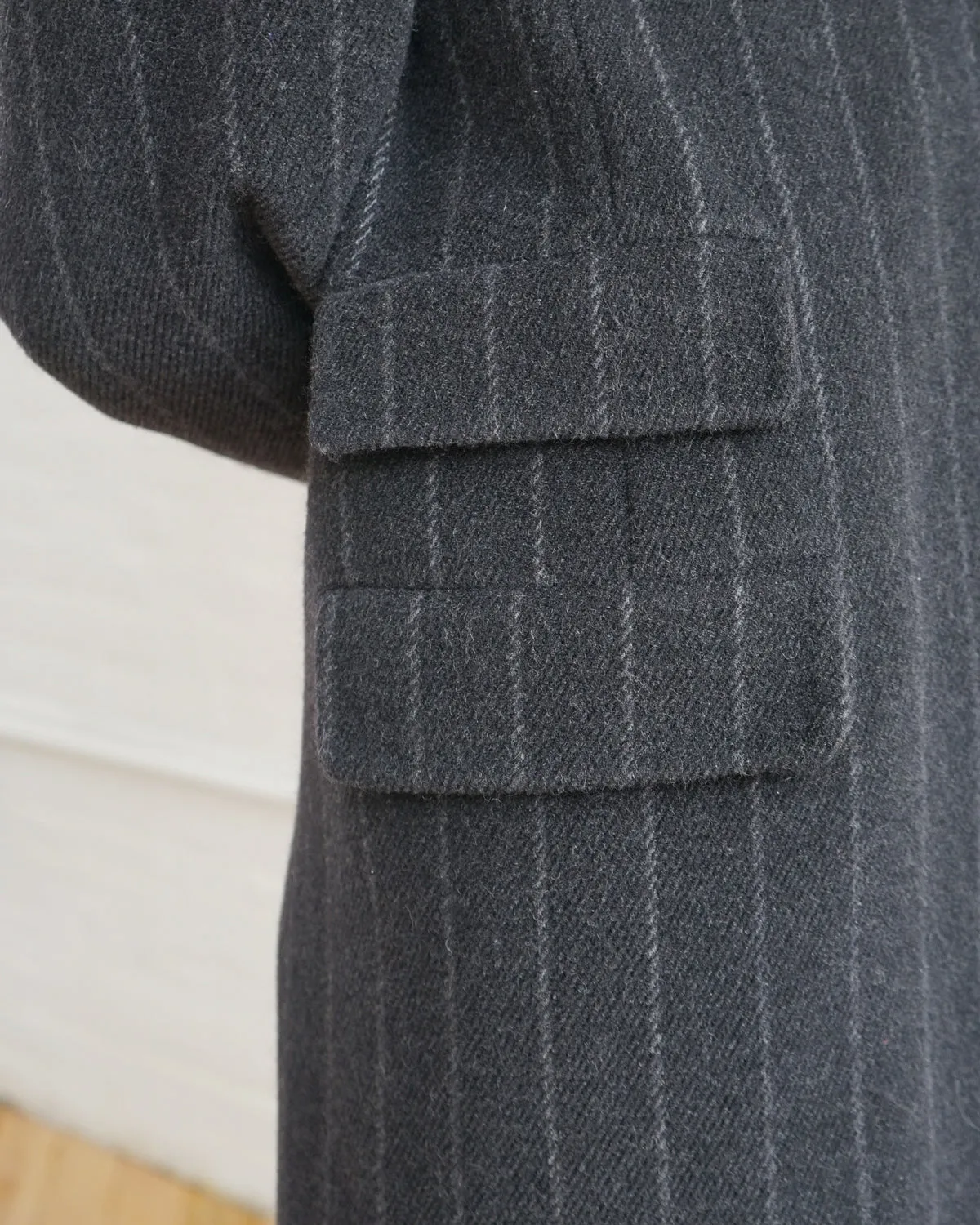 Chalk Striped Wool Coat