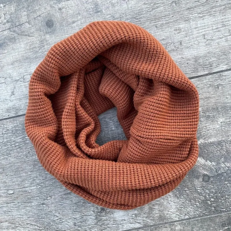 Chunky Knit Infinity Scarf | Caramel