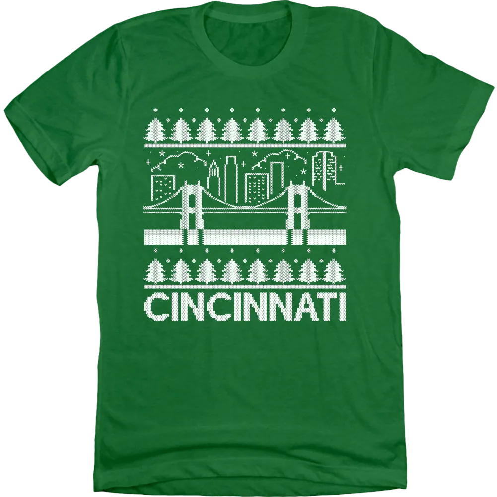 Cincinnati Bridge and Skyline Christmas Sweater