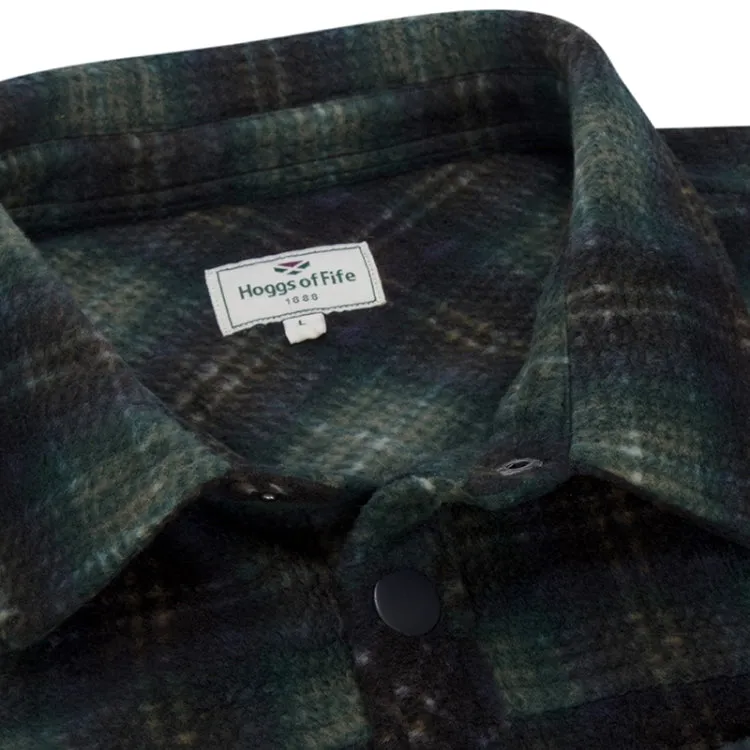 Hoggs of Fife Broxburn Fleece Shacket - Navy/Green/Gold