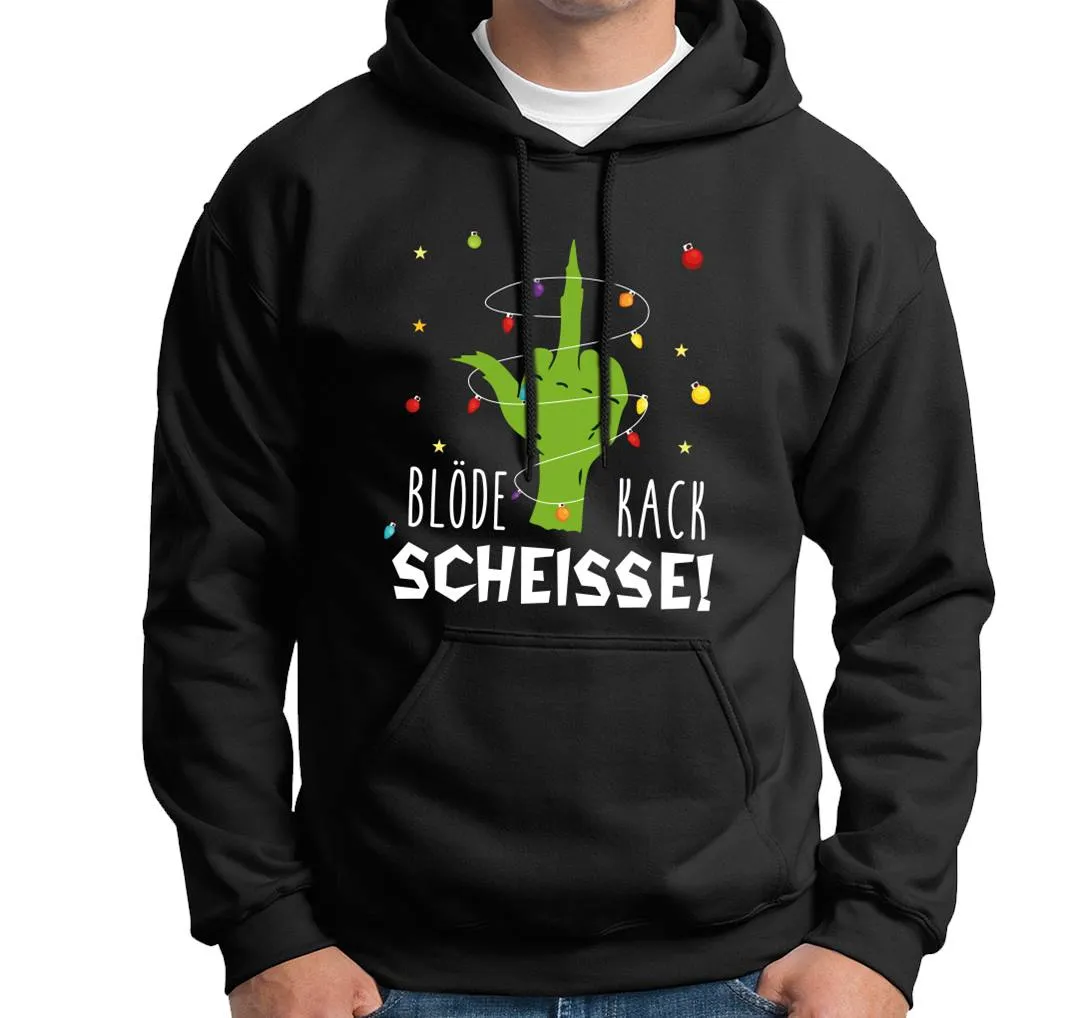 Hoodie - Grinch - Blöde Kackscheisse! (Mittelfinger)