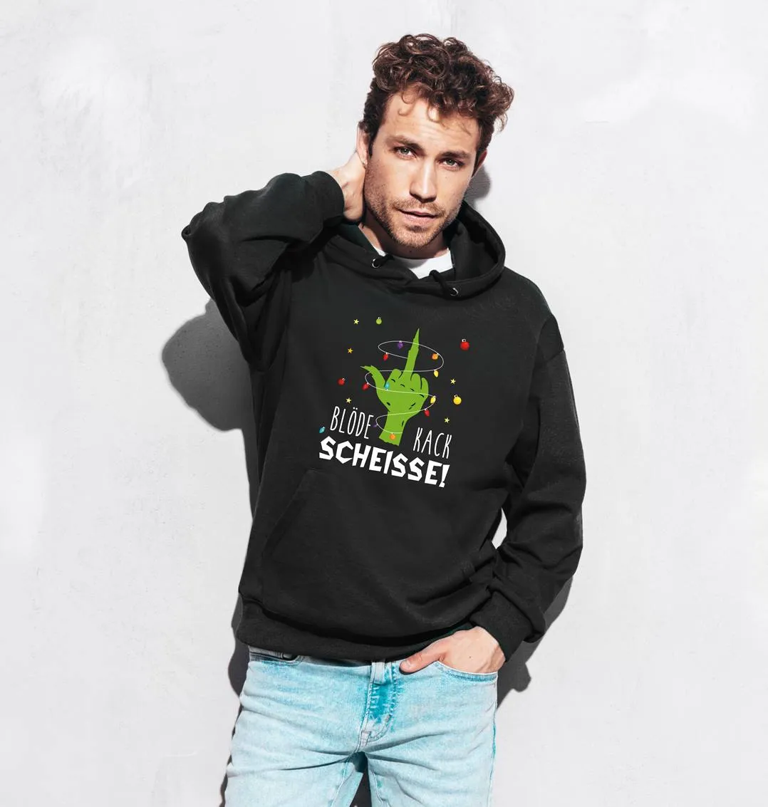 Hoodie - Grinch - Blöde Kackscheisse! (Mittelfinger)