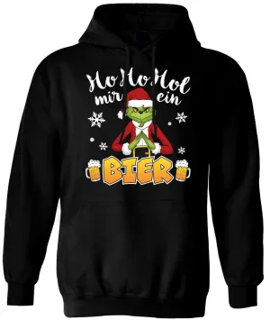 Hoodie - Grinch - Ho Ho Hol mir ein Bier