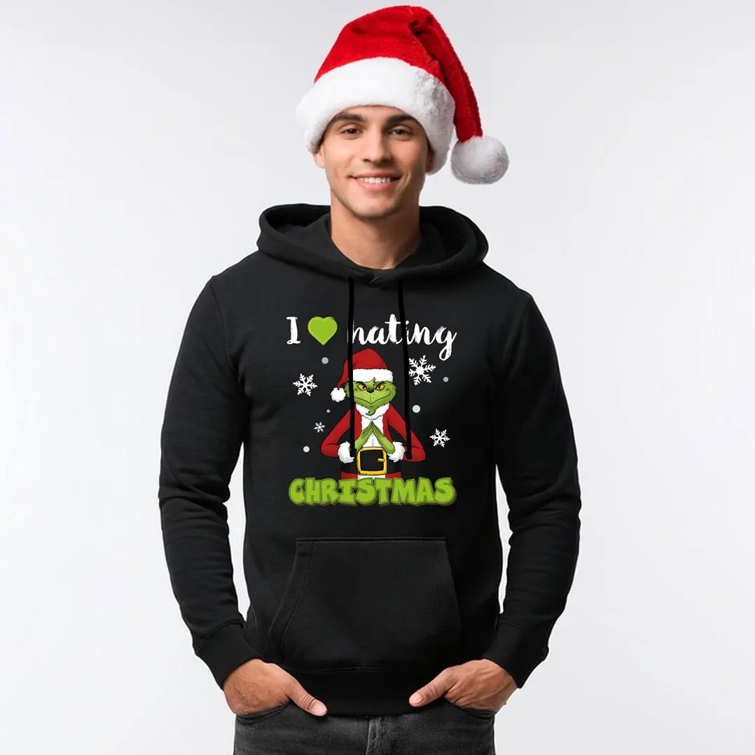 Hoodie - Grinch - I love hating Christmas