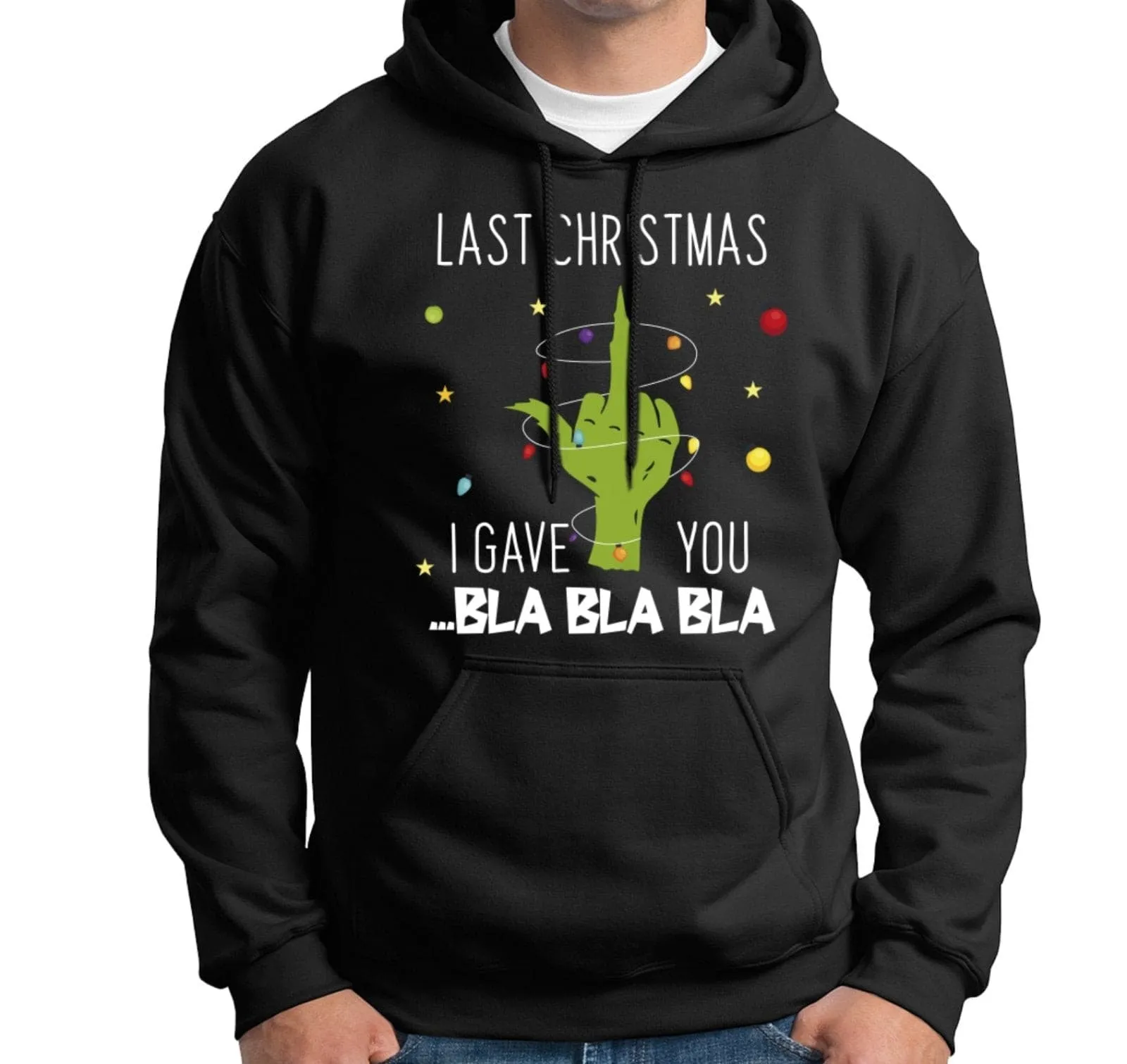 Hoodie - Grinch - Last Christmas I gave you ... bla bla bla (Mittelfinger)