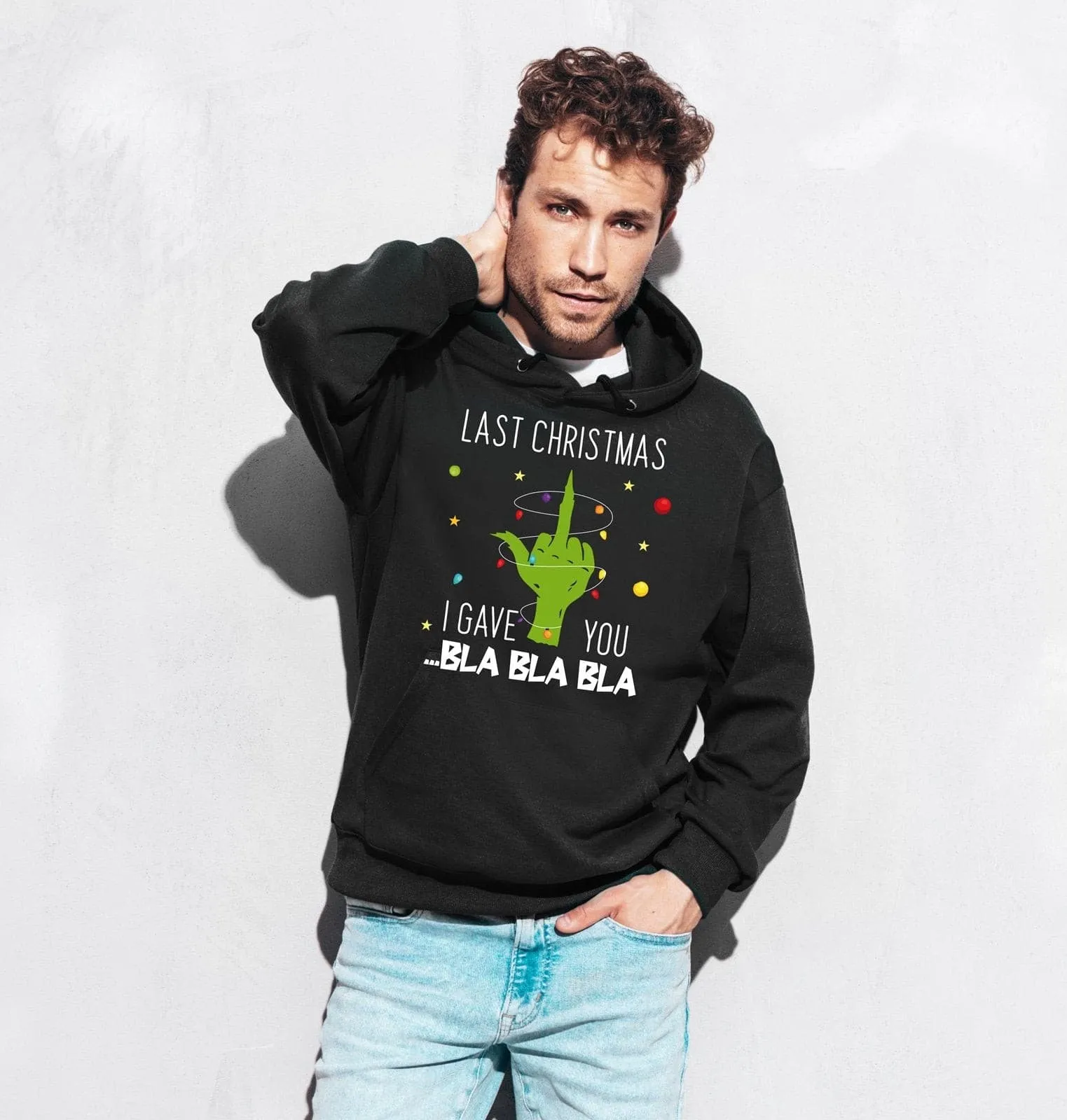 Hoodie - Grinch - Last Christmas I gave you ... bla bla bla (Mittelfinger)