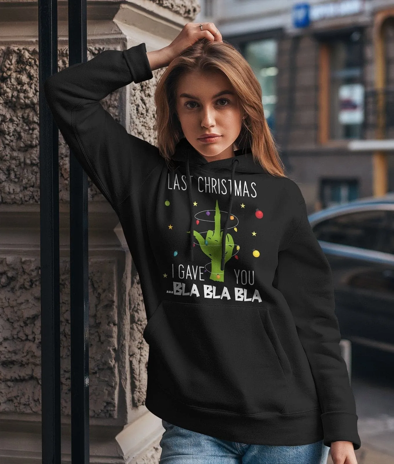 Hoodie - Grinch - Last Christmas I gave you ... bla bla bla (Mittelfinger)