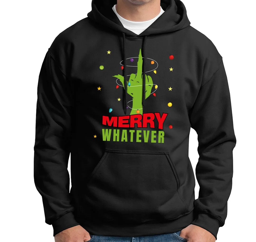 Hoodie - Grinch - Merry whatever (Mittelfinger)