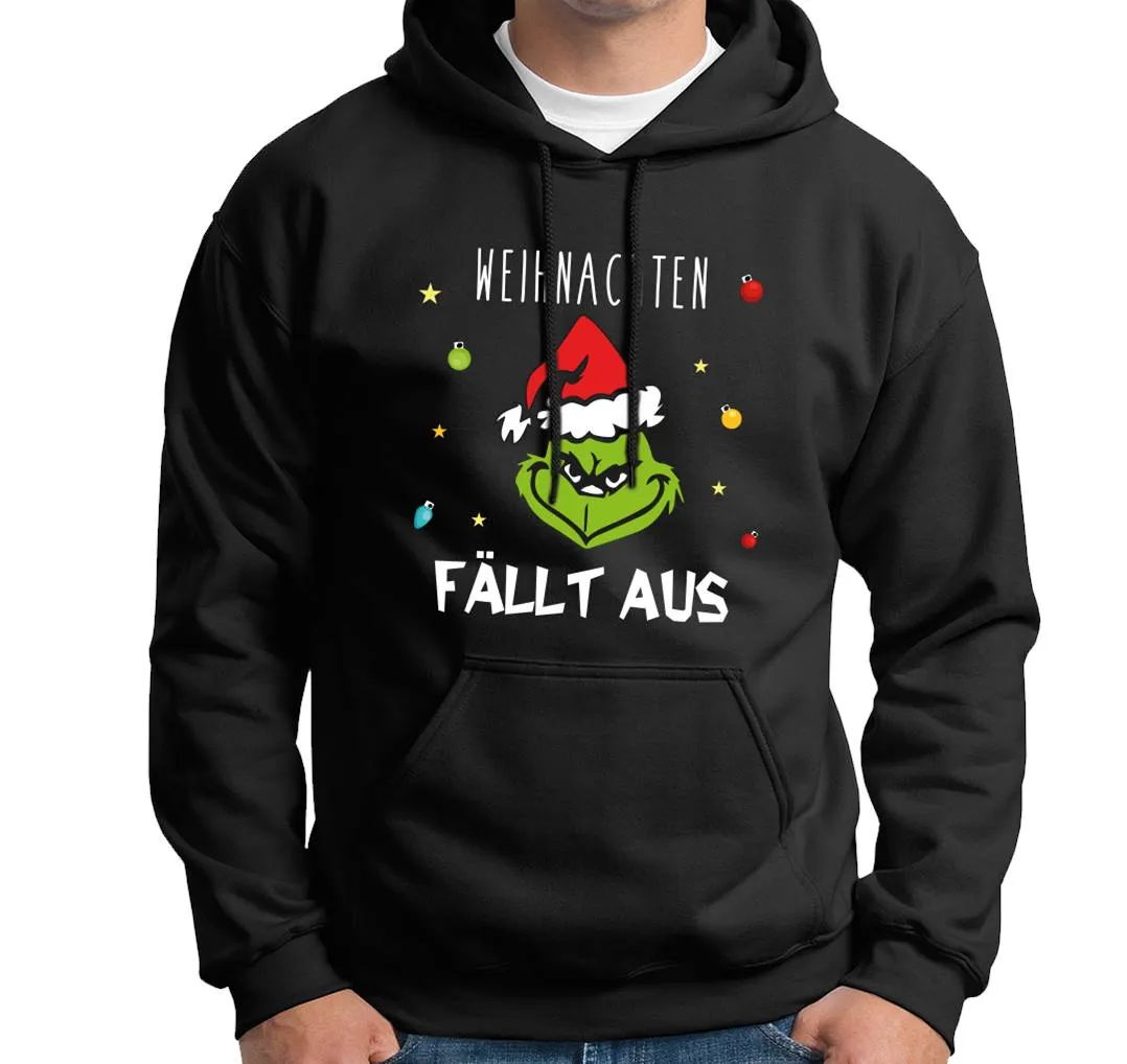 Hoodie - Grinch - Weihnachten fällt aus (Gesicht)