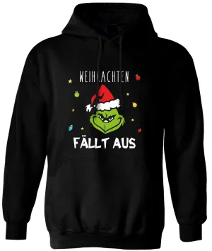 Hoodie - Grinch - Weihnachten fällt aus (Gesicht)