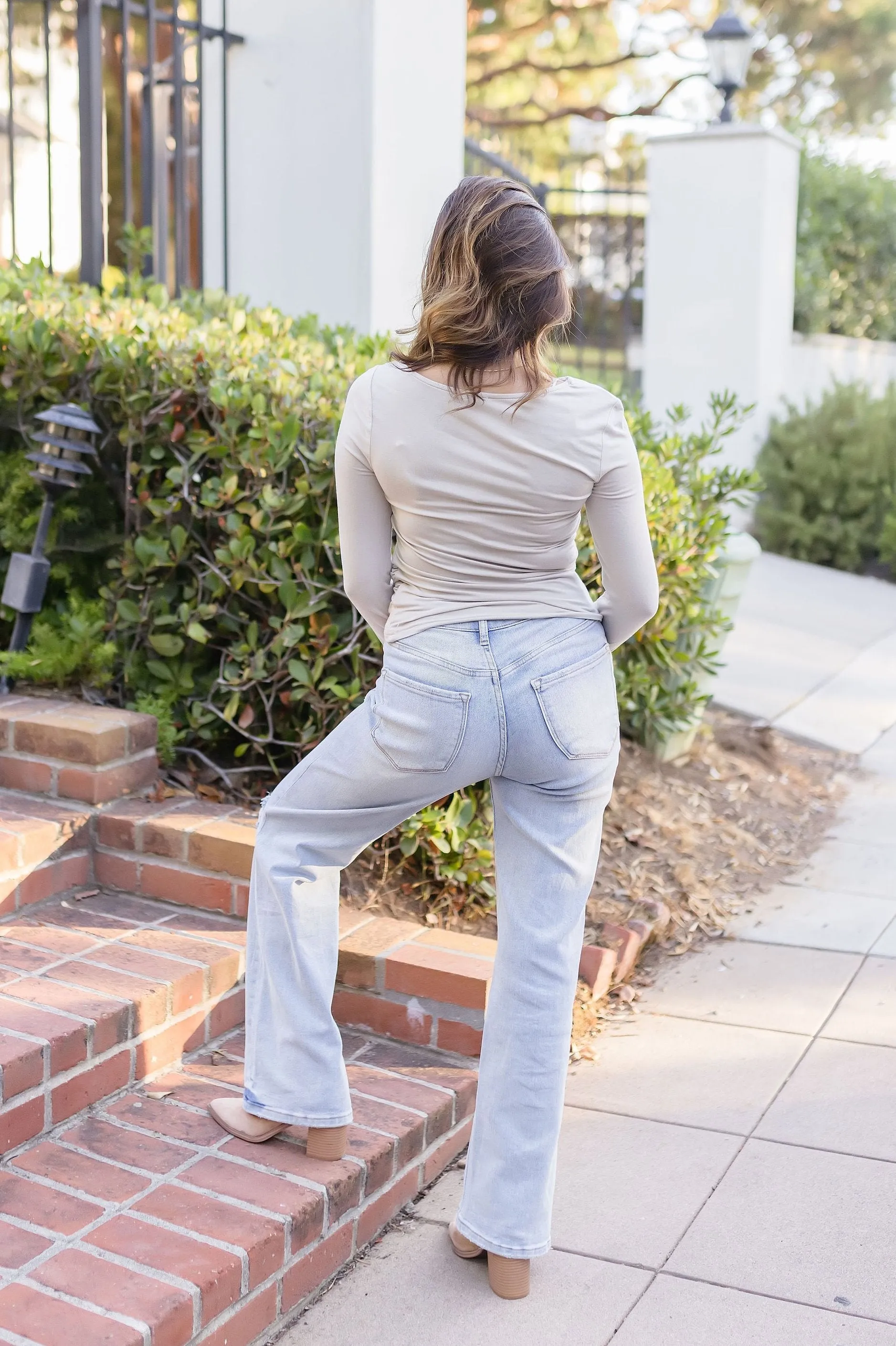 Kaitlin Long Sleeve Knit Top Taupe