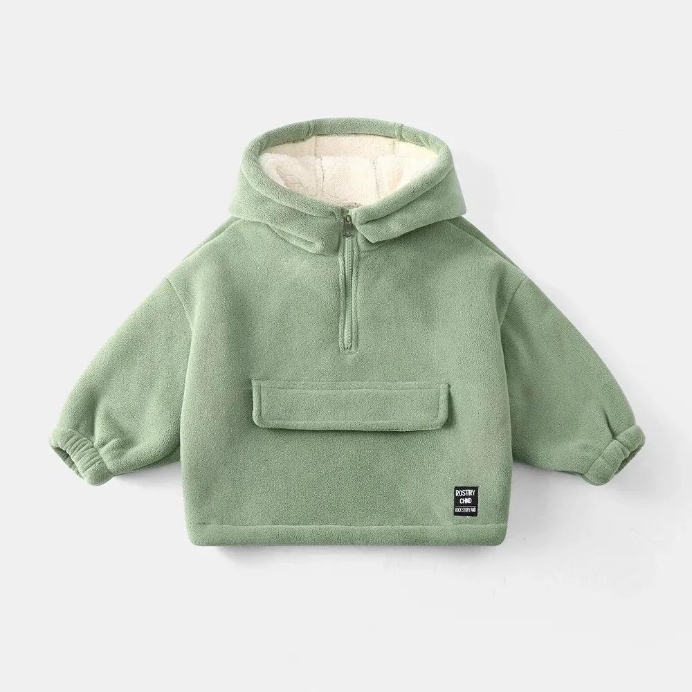 Kids' Cozy Half-Zip Fleece Hoodie