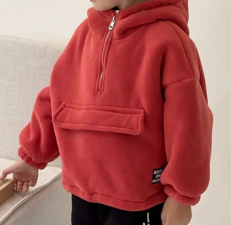 Kids' Cozy Half-Zip Fleece Hoodie