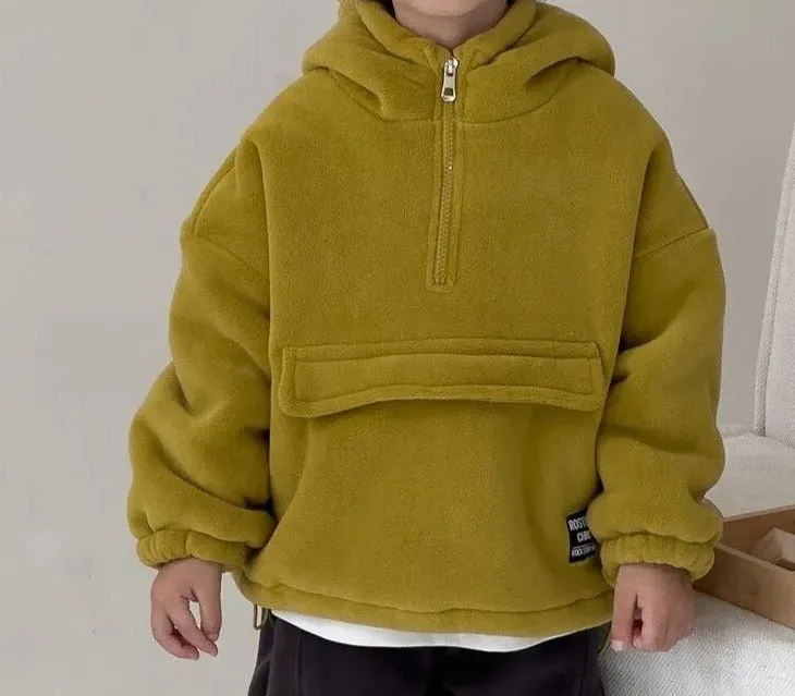 Kids' Cozy Half-Zip Fleece Hoodie