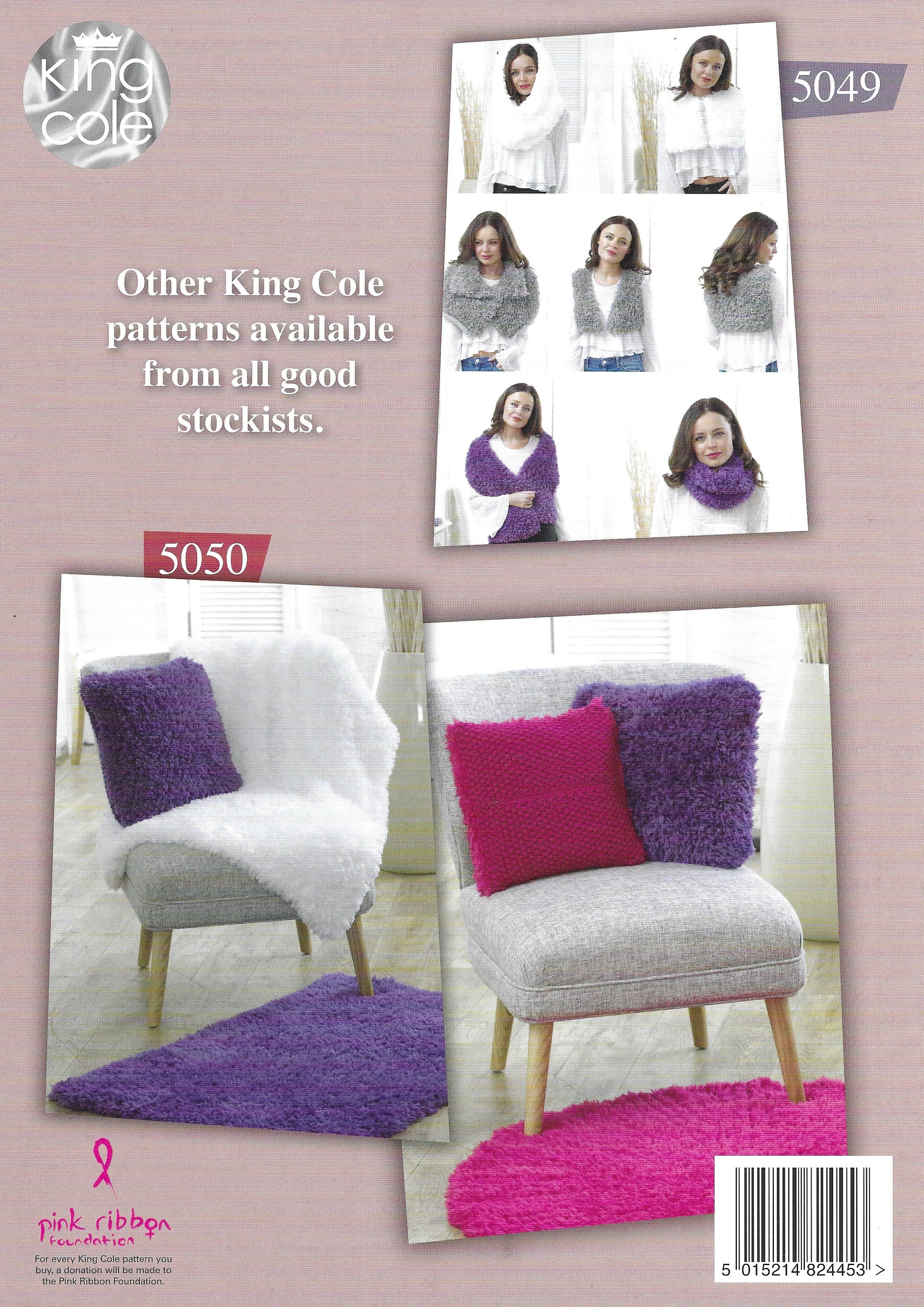 King Cole 5048 Scarf, Wrap, Thread Through Scarf, Shoulder Cover, Hat & Wrist Warmers, Easy Knit, Tufty Chunky Knitting Pattern