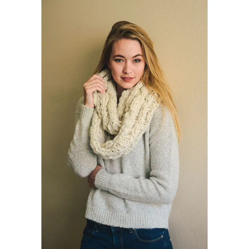 Leto Marled Chunky Knit Infinity Scarf