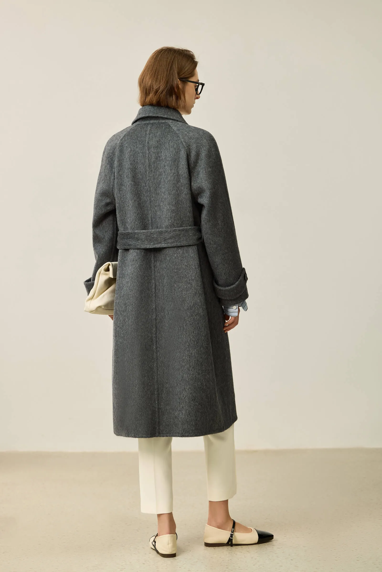 LILY Grey-Tone Wool Double-Faced Coat