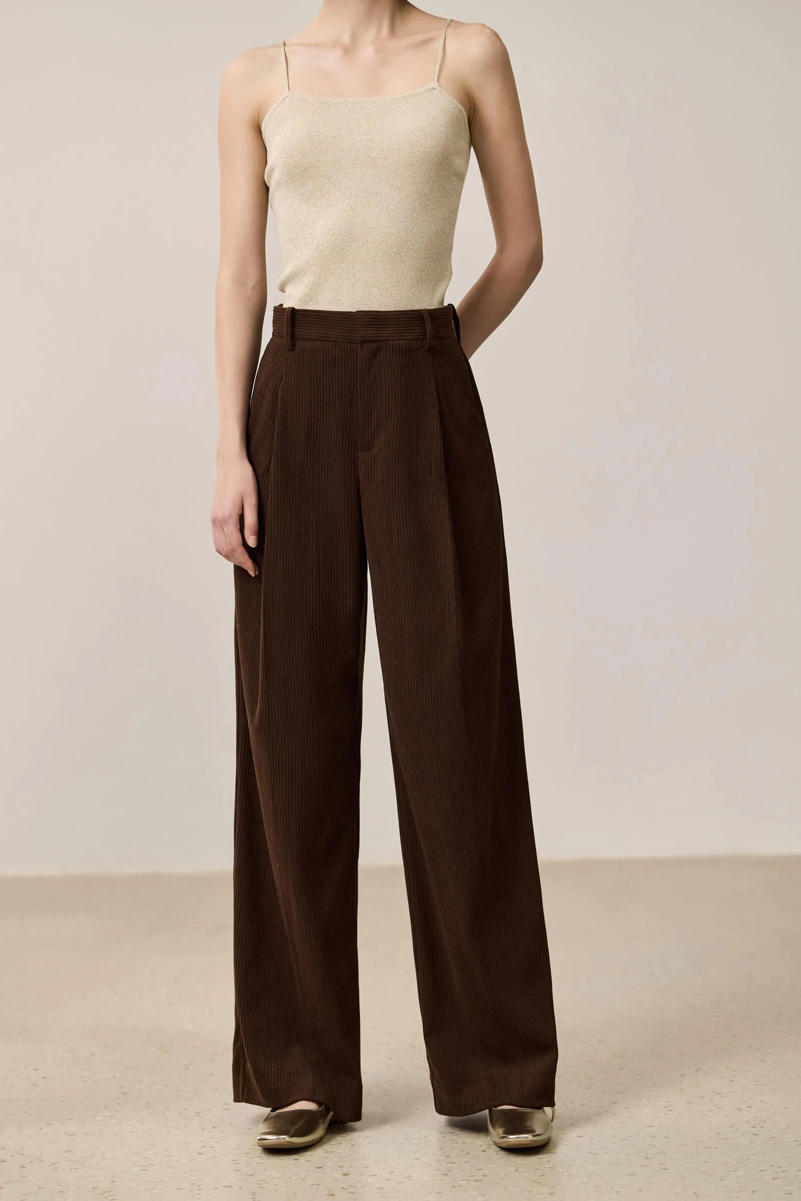 LILY Melange High-Waist Wide-Leg Pants