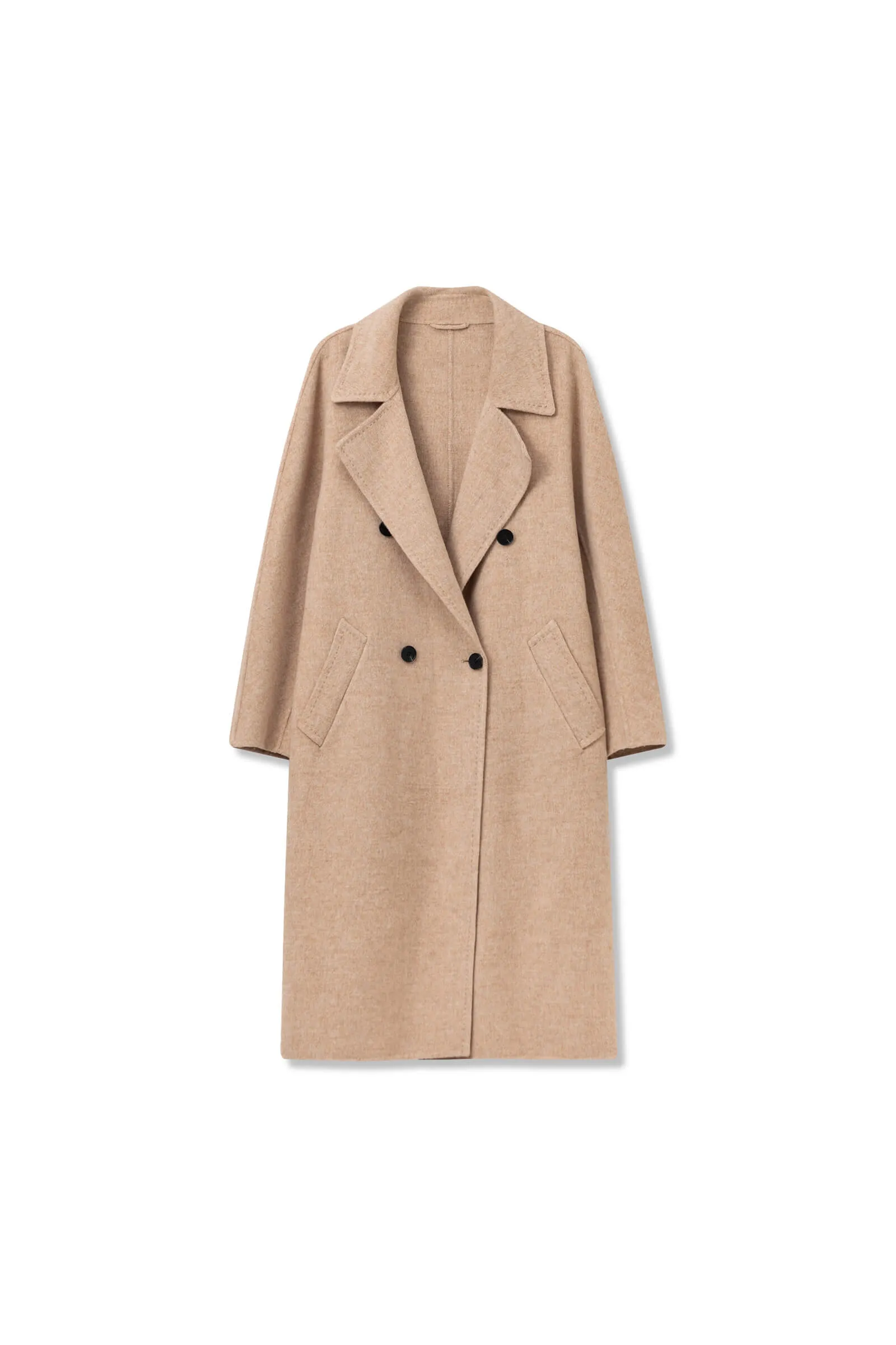 Lily Zero-Pressure Cotton Wool Double-Breasted Coat