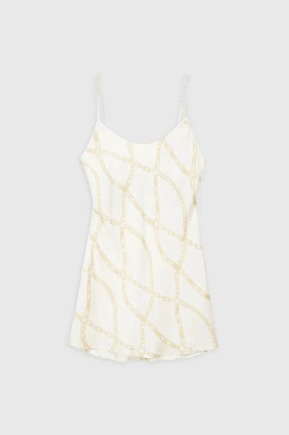 LISETTE SLIP DRESS - CREAM AND TAN LINK PRINT