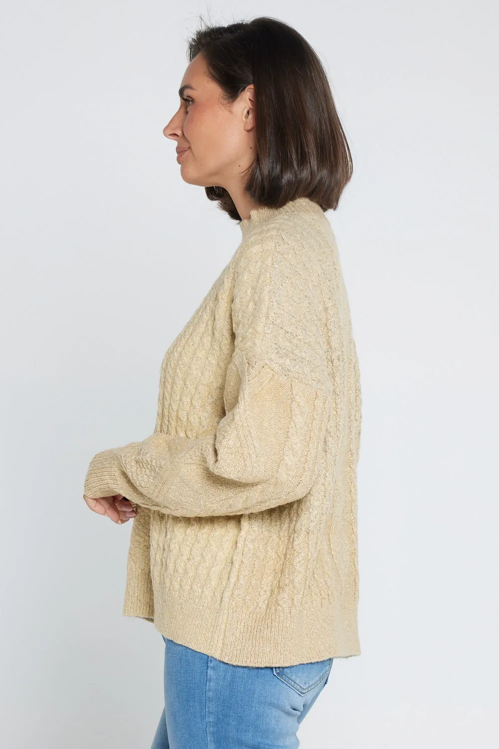 Miranda Cable Knit Jumper - Sand