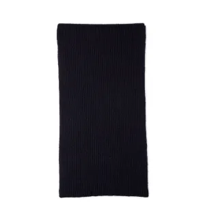 Navy Wool Ribbed Scarf