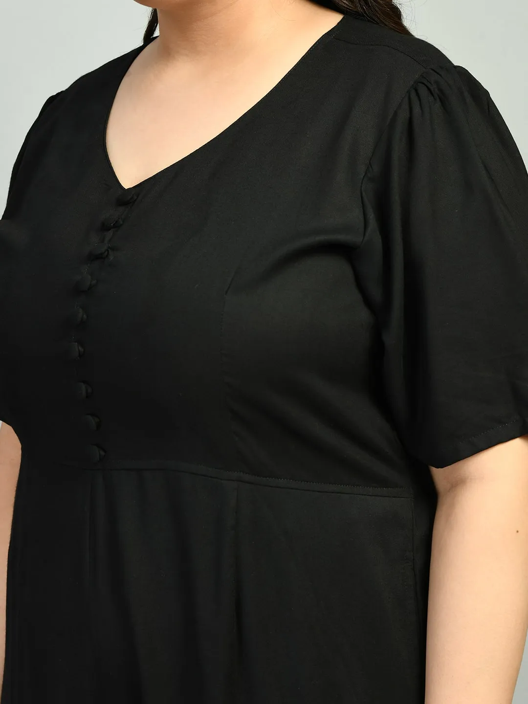 Plus Size Plus Size Solid Black Jumpsuit