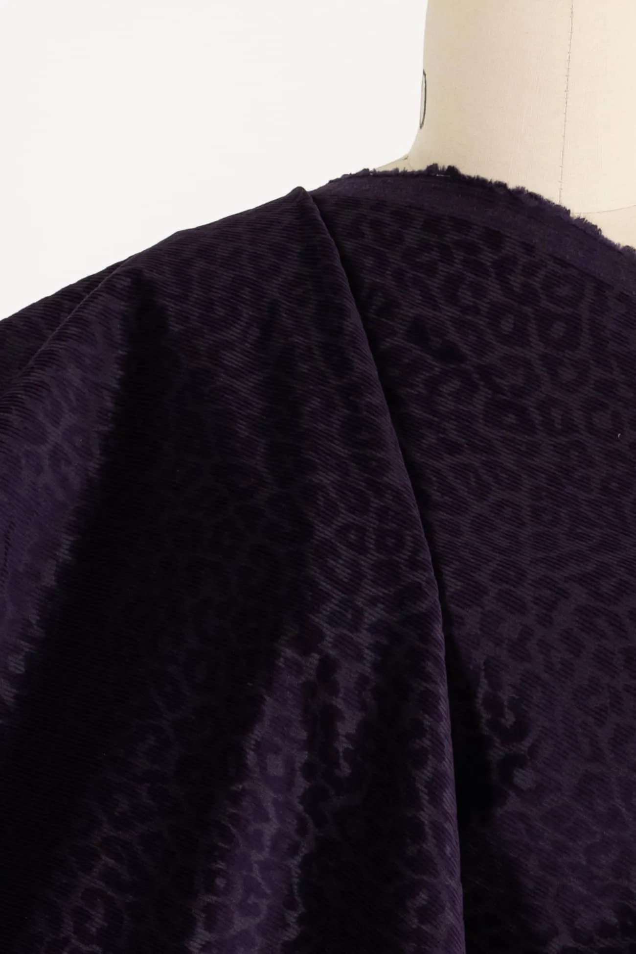 Purple Cheetah Stretch Corduroy Woven