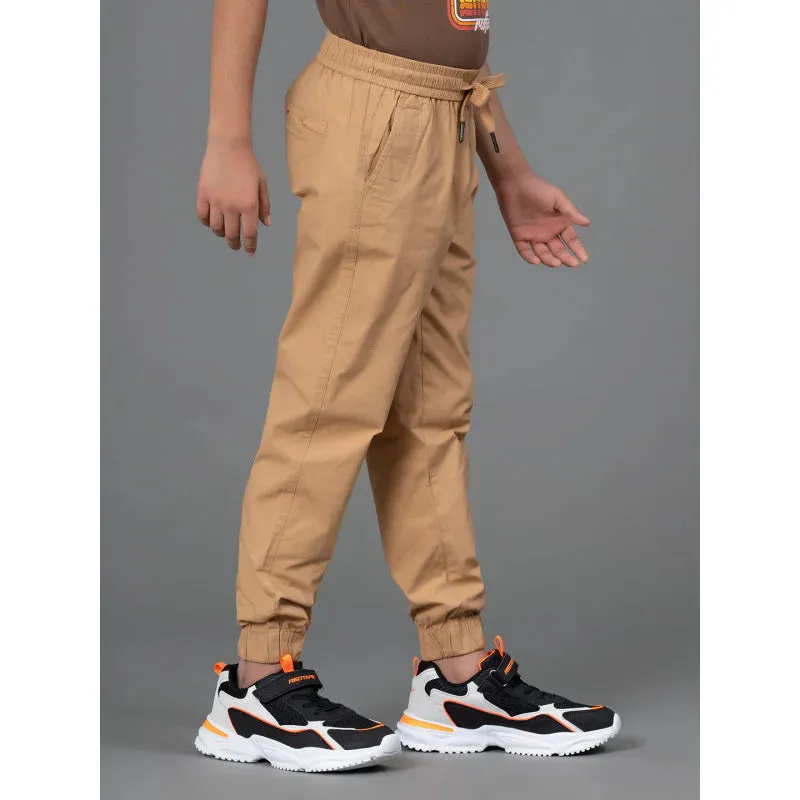 RedTape Joggers for Boy's- Best in Comfort| Cotton | Tan Color| Casual Fit | Front and Back Side Pockets.