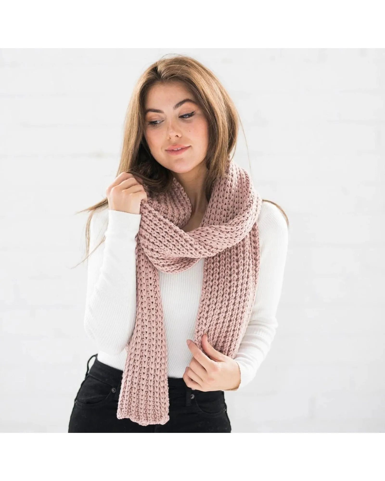 Remi Chunky Scarf in Blush