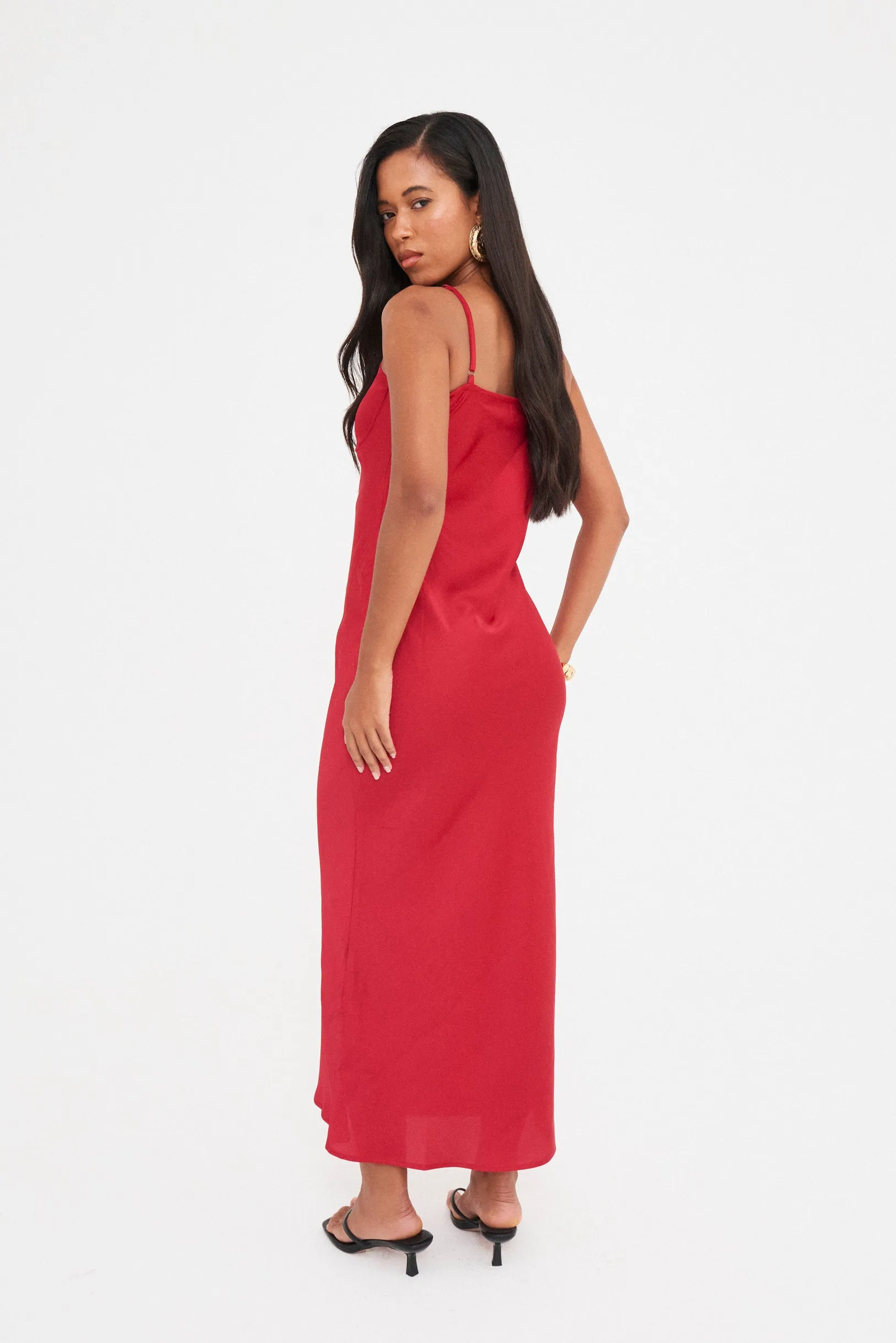 SATIN SEAM DETAIL SLIP DRESS