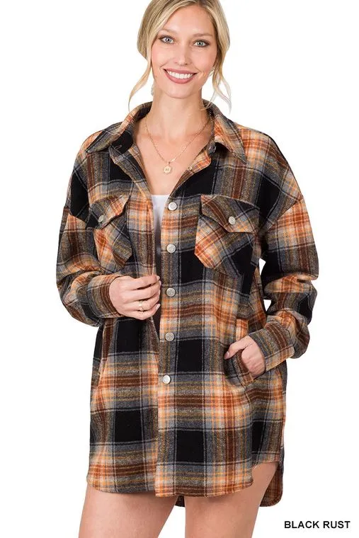 Oversized Plaid Shacket for September Sunsets