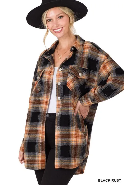 Oversized Plaid Shacket for September Sunsets