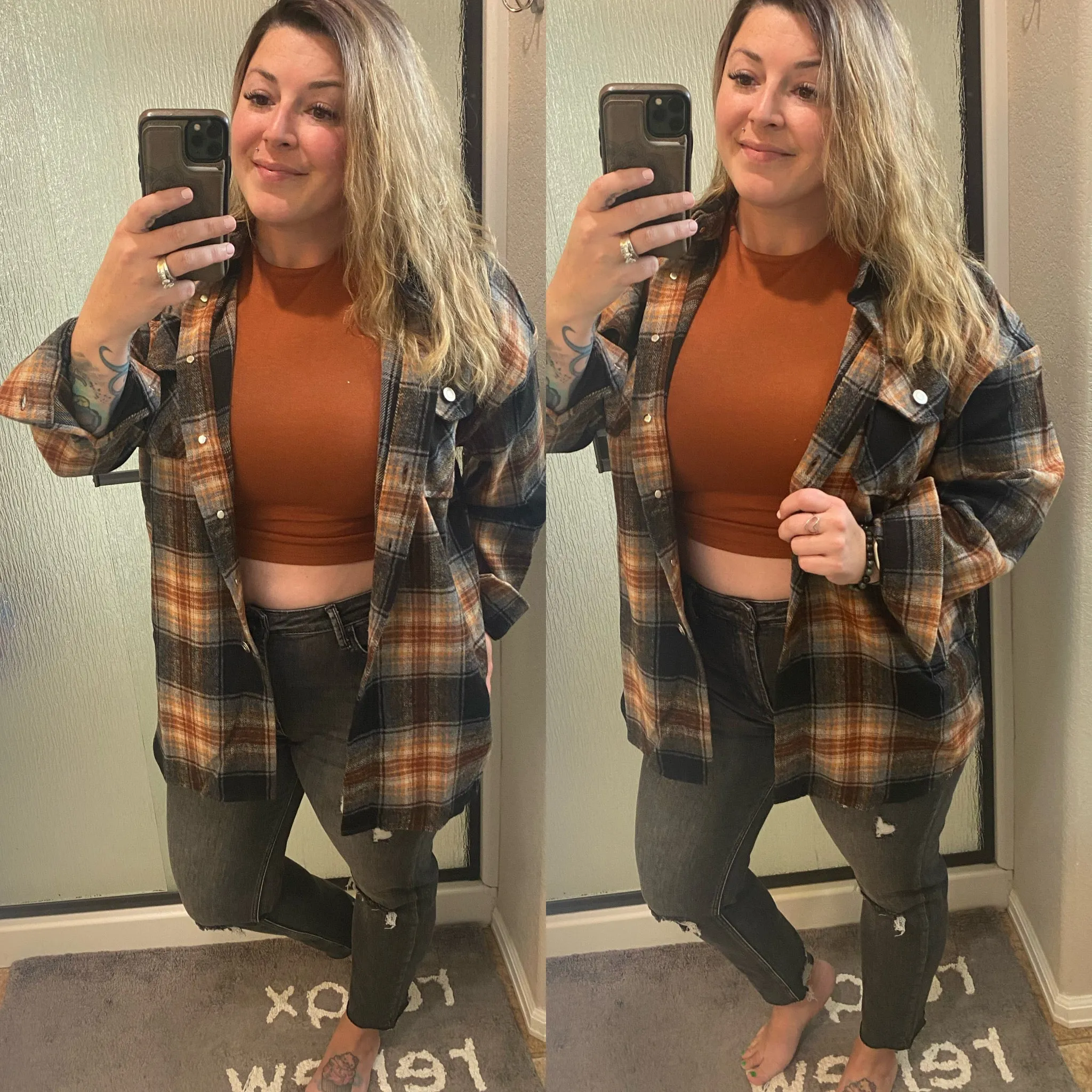 Oversized Plaid Shacket for September Sunsets